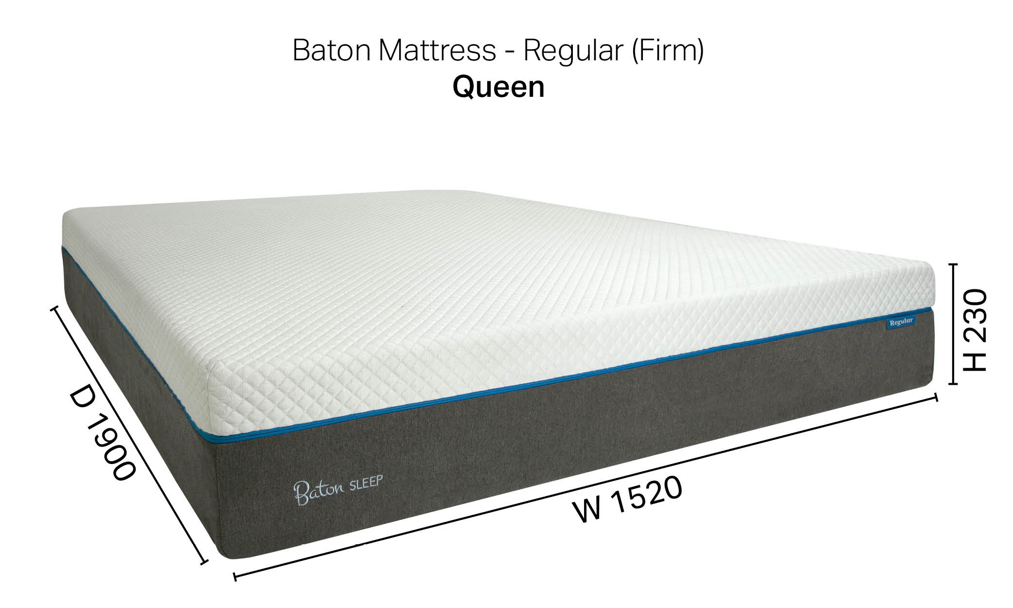 Baton Mattress - Regular (Firm) - Queen